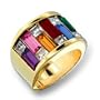 Women's Cluster Multicolor Swarovski Crystal Gold Tone Ring, Size: 5-12