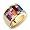 Women's Cluster Multicolor Swarovski Crystal Gold Tone Ring, Size: 5-12