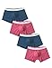 DAVID ARCHY Men's 4 Pack Support Pouch Heather Cotton Trunks