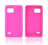 Hot Pink Crystal Silicone Skin Case Cover For Motorola Droid Bionic XT875