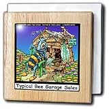 Londons Times Funny Bugs and Slugs Cartoons - Typical Bee Garage Sales - Tile Napkin Holders