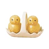 Grasslands Road Easter 2-1/2-Inch by 4-1/4-Inch by 2-1/2-Inch Chick Salt And Pepper Set with Basket Caddy