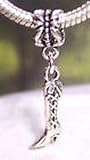 Charm Victoria Tall Lace-Up High Heel Boot Shoe Clothes Dangle Bead for European Charm Bracelet