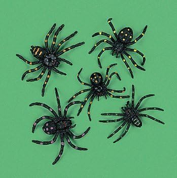 Party902 - 12 Strechy and Scary Plastic Spiders, 2", Made of plastic by RTD Trading Company