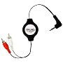Cables Unlimited ZIP-AUDIO-CD5 Zip-Linq Retractable 3.5mm to 2 RCA Audio Cable - Black