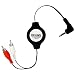 Cables Unlimited ZIP-AUDIO-CD5 Zip-Linq Retractable 3.5mm to 2 RCA Audio Cable - Black