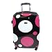 Baracuda Ultima Polka Dot 25" Polycarbonate Expandable Hardside Spinner in Black with White and Fuschia Polka Dots