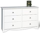 Monterey White Condo Sized 6 Drawer Dresser - Prepac - WDC-4829