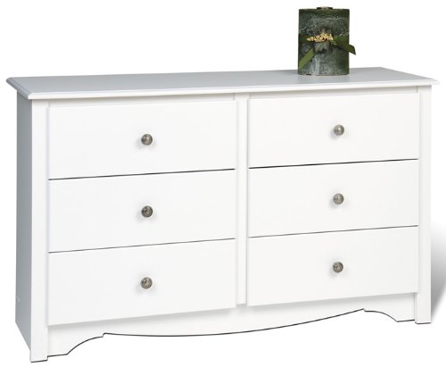 Monterey White Condo Sized 6 Drawer Dresser - Prepac - WDC-4829