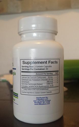 Appetite Suppressant LifeSafers PURE Garcinia Cambogia Extract Natural Weight Loss 60% HCA