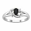 14K White Gold Onyx and Diamond Ring