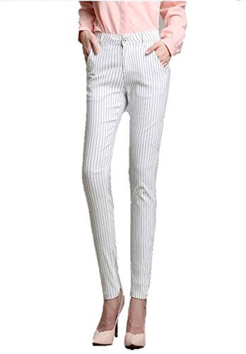 春夏 レディース ボトムス スキニーパンツ ピンストライプ ストライプ ストレッチ ストレート チェック 格子柄 脚長 美脚 細身 レギンス デギンス カジュアル 美尻 エレガント スタイリッシュ 美シルエット 通勤 OL K7654