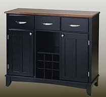Hot Sale Black Wine Storage Buffet with Cottage Oak Wood Top (Black) (35.5"H x 41.75"W x 16.5"D)