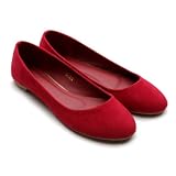 Ollio Women's Faux Suede Ballet Flat Loafers Cute Slip Multi-Color Shoes