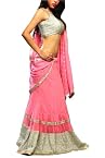 Cherry Pink Lehenga with Watergold Sequins
