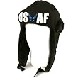 US Air Force Winter Faux Fur Trooper Trapper Ski Earflap Aviator Cap Hat Black