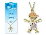 Hug For Mom Tri-Tone Pendant SON Boy w  Verse