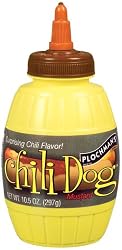 Plochman's Flavored Yellow Mustard, Chili Dog, 10.5-Ounce Squeeze Barrels (Pack of 6)