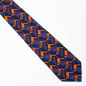 New York Mets Block Pattern Silk Neck Tie
