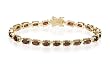 Yellow Gold Overlay Sterling Silver Garnet Bracelet, 7"