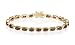 Yellow Gold Overlay Sterling Silver Garnet Bracelet, 7