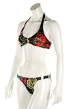 Women's Christian Audigier Crown Geisha 2 piece Bikini w/Ring Swimsuit in Black