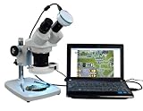 OMAX 5X-60X Binocular Stereo Microscope with 2.0MP USB Camera and 54 LED Ring Light
