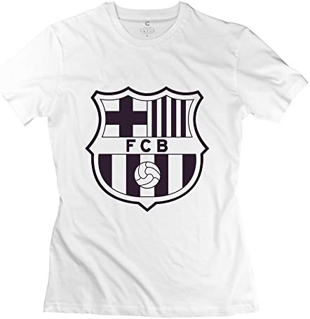 JIEN Women's 2015 FCB Barcelona FC Red Core Crest T-shirt White