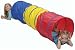 Sturdy spring steel construction makes for long lasting fun. Padding over the interior wire makes crawling easy on the hands and knees. Flame retardant 70 Denier Nylon meets CPAI-84 specification. Collapses down for easy storage (with securing ties). May be used indoors or outdoors. 6 feet long x 19" diameter.