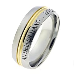 Schumann Design Ehering / Trauring / Partnerring core.emotion Edelstahlring Bicolor PVD beschichtet matt / poliert mit Aussengravur Ein Leben lang an deiner Hand TE30