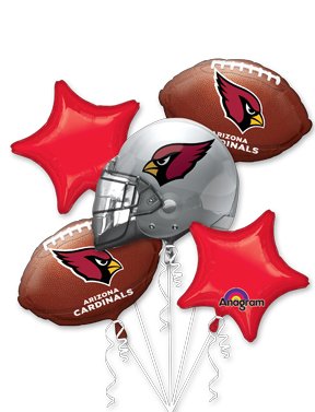 Arizona Cardinals Football Balloon Bouquet- NFL Team Party Supplies Set