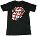 Impact Men's Rolling Stones Uk Tongue Short Sleeve Jersey T-Shirt,Black,Medium