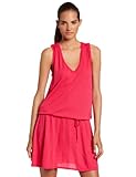 Three Dots Women's Jersey Collar Shirred V-Neck Tank Dress