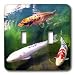 Fishing - Chinese Koi Carp Fish - Light Switch Covers - double toggle switch