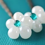 Li'i Flower Bobby Pins - cute & small pearly white flowers with teal center