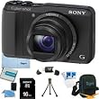 Sony Cyber-shot DSC-HX20V HX20 DSCHX20V 18.2 MP Exmor R CMOS Digital Camera with 20x Optical Zoom and 3.0-inch LCD (Black) BUNDLE with Sony 16GB Card, Spare Battery, Card Reader, Case, Mini Tripod, LCD Screen Protectors, Lens Cleaning Kit, Microfiber Clea