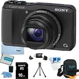 Sony Cyber-shot DSC-HX20V HX20 DSCHX20V 18.2 MP Exmor R CMOS Digital Camera with 20x Optical Zoom and 3.0-inch LCD (Black) BUNDLE with Sony 16GB Card, Spare Battery, Card Reader, Case, Mini Tripod, LCD Screen Protectors, Lens Cleaning Kit, Microfiber Clea