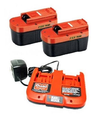 Black & Decker FireStorm 24 Volt FSX-Treme Battery 2-Pack and Dual Charger