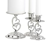 Hortense B. Hewitt Wedding Accessories Nickel-Plates Sparkling Love Candle Stands, Set of 3