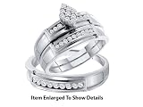 Stunning 3 Pc. 14k. Gold Genuine 1/2 Ctw. Diamond Wedding Set for Him and Her