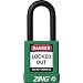 Zing RecycLock Lockout/Tagout Padlock, Keyed Different, 1-3/4" Body Length, 1-1/2" Shackle Clearance