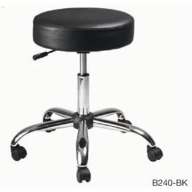Boss Norstar B240bk Black Vinyl Medical Dental Backless Stool with Chrome Base by Chairs ObiwanSales