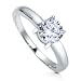 Sterling Silver 925 Cubic Zirconia CZ Round Solitaire Ring - Nickel Free Valentine Engagement Ring