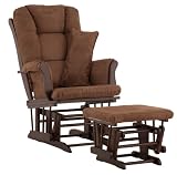 Stork Craft Custom Tuscany Espresso Finish Glider and Ottoman with Free lower lumbar pillow, Chocolate Cushions