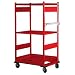 Equipto 4583D V-Grip 3-Shelf Wire Shelving Cart with Heavy Duty Casters, 18 Gauge Steel, 800 lbs Capacity, 36" W x 54" H x 18" D, Textured Red
