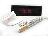 Nisha 1" Ceramic Hair Straightener with Heat Resistant Travel Pouch and Holder - Black/White Zebra