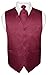 Men's Paisley Design Dress Vest NeckTie BURGUNDY Neck Tie Set for Suit or Tuxedo