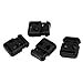Plastic Double Hole Clips Rope Cord Locks Ends Black 5mm Dia 4Pcs