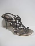 Bourne womens amanda pewter strappy ring link ankle strap heels 38