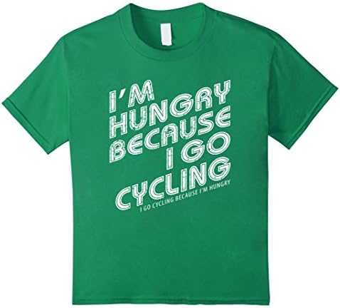 Kids I am hungry because I go Cycling 10 Kelly Green